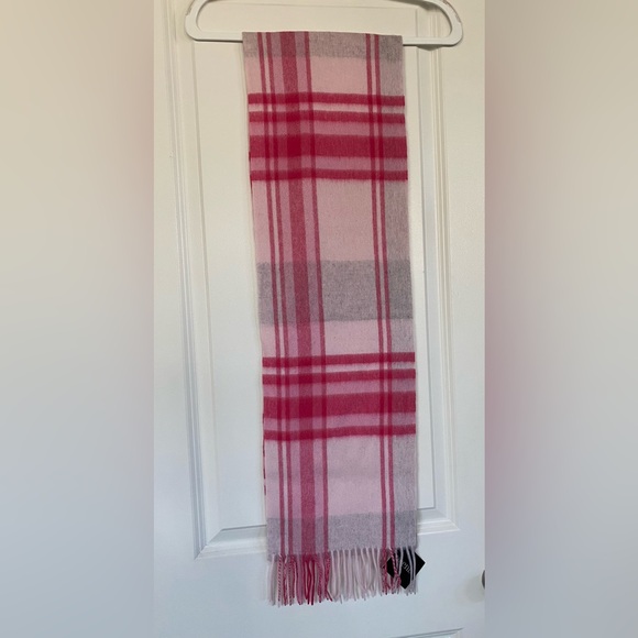 Phenix Accessories - Phenix Pink and Gray Cashmere Checkered Scarf